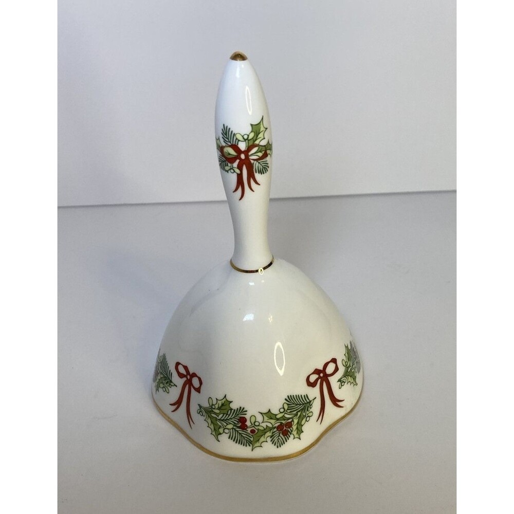 Vintage Hammersley Holly Hand Painted Bone China Christmas Bell Made in England